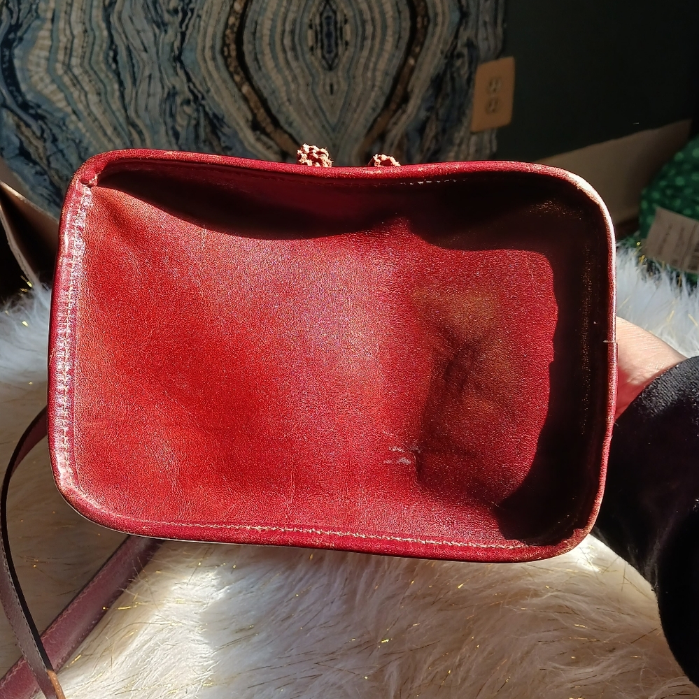 Brahmin Woven Leather Bucket Bag in Burgundy - Picture 7 of 14